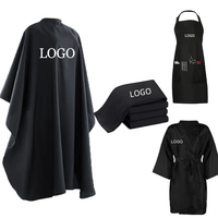 Robe de salon de coiffure en polyester confortable de haute qualité, logo personnalisé, cape de coiffeur pour styliste et barbier, capes de coupe