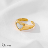 Neue Modische Geometrische Unregelmäßige Muschelperlen 18k Vergoldete Edelstahl-Fingerringe Breite Chunky Ringe für Damen