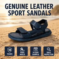 Sandales de sport en cuir véritable pour hommes, respirantes, à enfiler, pour l'extérieur et la plage, printemps-été, vente en gros, usine OEM, personnalisation, faible MOQ