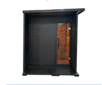 Sauna extérieur carré en bois thermo traité, facile à utiliser, capacité 4-6 personnes, en épicéa canadien, avec chauffage