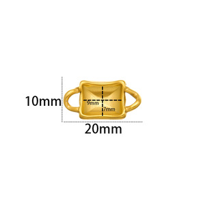 Base de connexion pour plateau rectangulaire |   Acier inoxydable plaqué or PVD 18 carats, double boucle, pour la fabrication de bracelets et de colliers DIY - Product Image 4