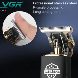 VGR V-287 New Design T-Blade Powerful Barber Beard Trimmer Hair Clippers Professional Electric Cordless Hair Trimmer For Men