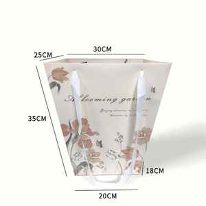 Sac en papier cadeau de luxe pour fleurs, fournitures pour fleuristes, bouquets de roses, emballage pour fleurs de mariage, sac de shopping avec votre logo personnalisé - Product Image 6