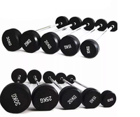 Logo personnalisé Home Gym Commercial fixe enveloppé de caoutchouc solide Curl/barre d'haltérophilie droite