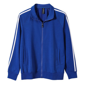 Sweat-shirt zippé doublé polaire pour homme, col montant, vêtement de travail, orange, trois bandes, manches longues, automne 2025 - Product Image 2