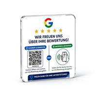 Carte NFC Google Review avec code QR allemand, plaque autocollante en acrylique pour demandes de commentaires clients, idéale pour restaurants et commerces de détail