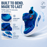 Chaussures de sport pour enfants avec lumières LED, fermeture Velcro, couleurs personnalisables, confortables, souples, respirantes, pour toutes les saisons, pour garçons