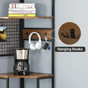 Estantería de madera de estilo industrial para sala de estar y oficina, mueble esquinero con marco de metal de 5 niveles - Product Image 4