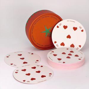 Cartes à jouer en PVC personnalisées, emballage en <span class=keywords><strong>tube</strong></span> cylindrique rouge, cartes de <span class=keywords><strong>poker</strong></span> circulaires imperméables pour cadeau souvenir de marque - Product Image 2