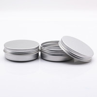 60 ml vide argent rond pot en aluminium 68*25mm 60g argent vis aluminium métal étain conteneur 60 ml thé de qualité alimentaire cheveux cire pots