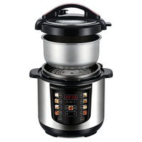 Cuisinière électrique à pression RV 12V 24V 12-en-1 avec cuve intérieure en acier inoxydable de 5L 6L, écran LED, menus prédéfinis à écran tactile couleur