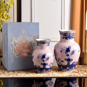 Italian Retro Underglaze Hand Painted Porcelain <b>Vase</b> 2Pcs Set Luxury Home Decor <b>Vase</b> With Gift Box For Villa Hotel Housewarming - Product Image 2