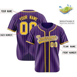 Custom Pinstripe <b>Baseball</b> Jersey Unisex Adult Personalized Name Number Button Down Breathable Sublimated Teamname - Product Image 2