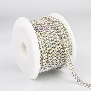 Strass Beker Ketting Leverancier SS6-SS16 Naaien Op Splintbasis Koperen Klauw Kristallen Strass Kettingen Voor Mode Sieraden Decoratie