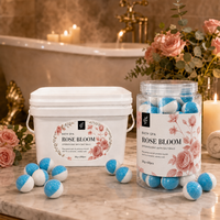 Boules de sel de bain à la rose, bombes de bain effervescentes pour la relaxation, boule de bain nourrissante aux pétales de rose et aux protéines de soie, 30g, 200 pièces