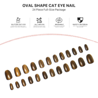 AIERFEI Faux Ongles Ovale Effet Œil de Chat Vert Forêt 24 Pièces pour Femme Fabricant