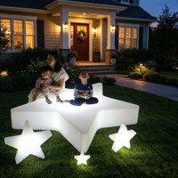Grande lampe de sol contemporaine en forme d'étoile à cinq branches pour pelouse, intérieur/extérieur, lumière d'ambiance pour événements de Noël, blanc chaud 6000K, télécommande