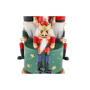 도매 재미있는 크리스마스 나무 빨간 호두 까기 인형 작은 조각 장식은 음악 홈 장식으로 3 호두 까기 인형 병사를 회전합니다 - Product Image 2