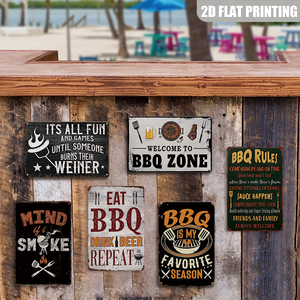 ¿Te importa si fumo? Divertida placa metálica retro para barbacoa, arte de pared para área de parrilla. - Product Image 5