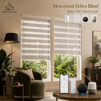 Persianas Enrollables Zebra Inteligentes con Wifi Tuya y Alexa Integrados, 100% Opacas, Cuadradas, de Tamaño Personalizado, para Ventanas y Puertas Francesas
