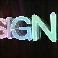 Décoration murale illuminée de lettres LED en acrylique 3D personnalisées pour boutiques, lieux de fête, studios d'art et devantures de magasins