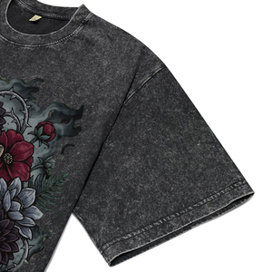 OEM Men's Cotton Garment Washing Breathable T-Shirts Custom High Quality <b>Pattern</b> Print O-Neck Short Sleeve Vintage Casual Tees - Product Image 5