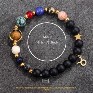12 Beaded <b>Bracelets</b> Natural Stone Eight Planets Universe Bangles Unisex Hot Selling L05668601405885 Cosmic Eight-Planet Design U - Product Image 4