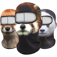 Masque complet léger pour le cyclisme et les activités de plein air d'Halloween Impression par sublimation d'animaux respirants Confortable et drôle