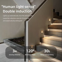 Lumières de marche LED de nuit d'intérieur Pir Motion Lumière d'escalier murale à capteur intelligent