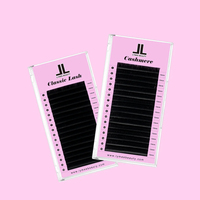 Extensions de cils individuelles Lymeebeauty, courbure C, vison, 0,07 mm, noir mat, boîte d'emballage, logo de la marque, fabrication artisanale, végan, sans cruauté