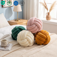 Coussins décoratifs en forme de boule nouée Hesen pour la décoration intérieure, coussin décoratif noué en gros, coussin décoratif rembourré fait main pour canapé