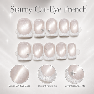 Uñas Postizas Cuadradas con Brillo Rosa, Puntas de Uñas Falsas con Acento de Estrella, Manicura Brillante para Fiesta - Product Image 5