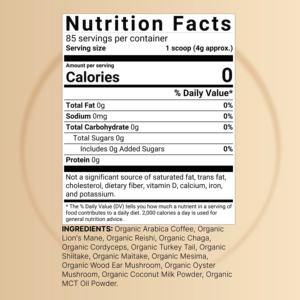 Poudre instantanée de café matcha aux champignons biologiques OEM/ODM, mélange Crinière de lion et Chaga pour la concentration et l'immunité, pour adultes, 5g par portion - Product Image 2