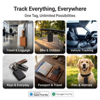 Localisateur GPS intelligent en cuir PU, traceur à chargement sans fil, étiquette anti-perte iOS Android pour animaux de compagnie, clés, bagages, passeport