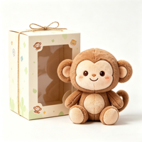 Boneka Monyet Cokelat Netral Zoo, Dapat Dikustomisasi Fitur Telinga dan Ekor, Mainan Hias untuk Dekorasi Rumah Keluarga
