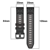 Bracelet de montre sport double couleur à dégagement rapide pour Garmin Fenix 8 E 7X 7S/Tactix 8 7/Quatix 7 Pro/Descent G2/Epix Pro