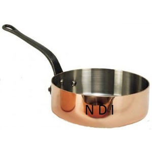 Poêle à frire au design martelé pour la cuisine Poignées en laiton Poêle à frire en cuivre de forme ronde Poêle à frire à usage hôtelier et domestique - Product Image 5