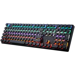 Harga pabrik campuran optik cahaya pelangi 108 tombol mesin tik Retro keycap bulat keyboard gaming MKSJ-1505B