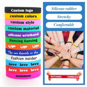 Cheap New Bracelets Silicone Wrist Bands Wristband Bracelets for Festival Custom Logo Silicone Bracelet Unisex BANGLES Silicon - Product Image 4