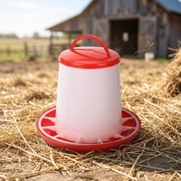 Mangeoire automatique en plastique pour poussins, seau d'alimentation par gravité pour volailles, mangeoire suspendue pour oiseaux, pour poussins, cailles, pigeons, fournitures pour animaux de basse-cour, rouge