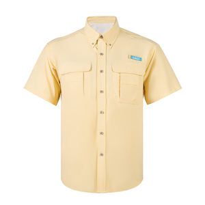 Diseño de lujo de alta calidad Jersey abotonado camisas de pesca poliéster nylon protección UV secado rápido logotipo personalizado ropa de pesca - Product Image 2