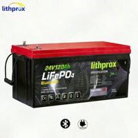 Batterie au lithium 24V 120AH Grade A AGM de remplacement LiFePO4 Marine Bluetooth Smart BMS Prise Anderson CE RoHS IP67 Service OEM ODM