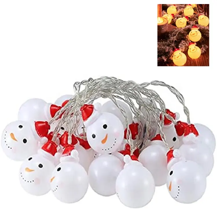 Christmas Santa Snowman String Flashing Lights Led 6m 40Lights for Xmas Tree Garden Patio Bedroom Party Celebration Lighting