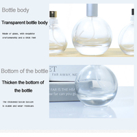Botol Parfum Kaca Bulat Mewah dengan Ukiran & Hot Stamping Transparan 30ml/50ml/100ml