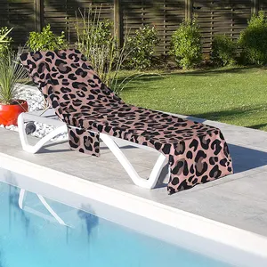 Adulti lettino da sole giardino piscina asciugamano sedie copertura telo mare novità rettangolo stampato asciugamano con Logo del cliente