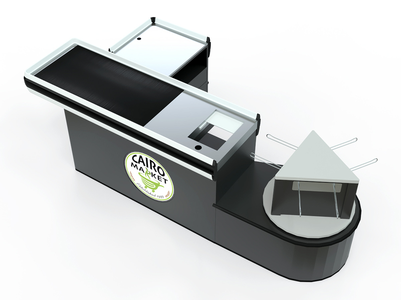 Minimalist Iron Supermarket Cashier Counter with