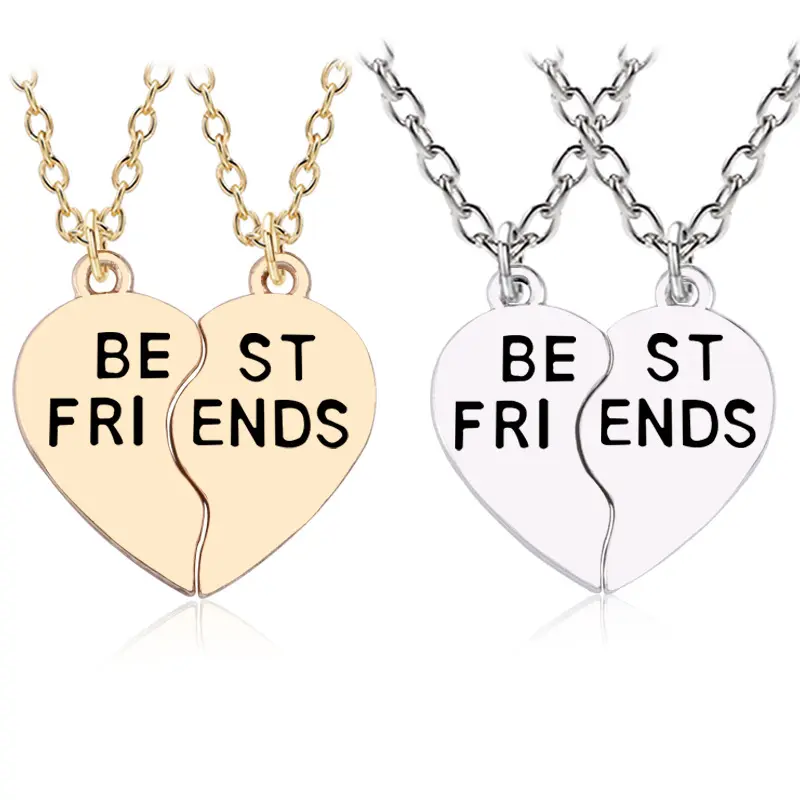 Best friends Good friend besties collana Fashion creative peach heart letter splicing pendant hanging ornament wholesale bff