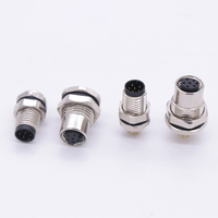 Adaptateur de prise à verrouillage frontal M8 en cuivre rond avec boîtier ABS, connecteur de capteur 60V 3A pour soudure/PCB