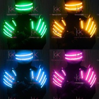 Gants personnalisés en coton avec laser à LED Gants lumineux unisexes interactifs pour scène de danse pour adultes