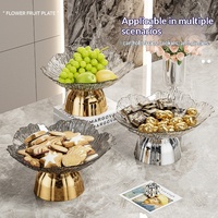Assiette à fleurs en PP de style scandinave tropical, haute valeur chromatique, résistante aux chutes, cristal, pour fruits, maison, luxe léger, sans point de rupture, vente en gros